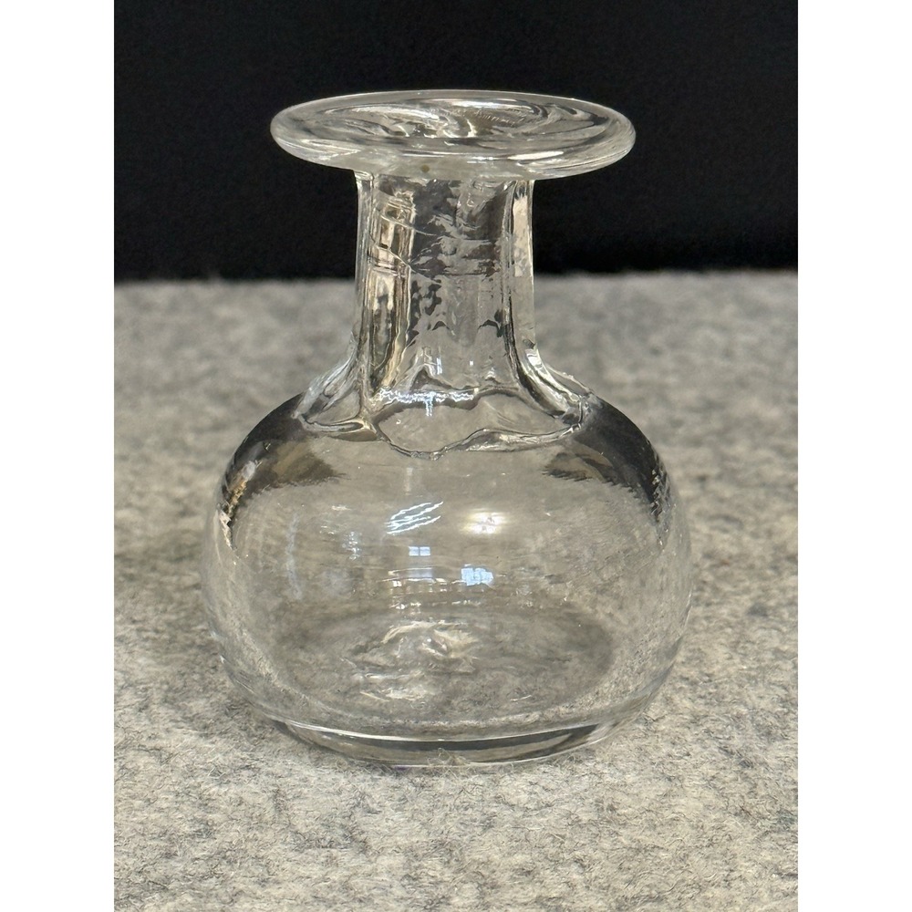 Antique 19thC Mini Glass Spirit Measure Bottle Open Pontil Pillar Molded 2.5